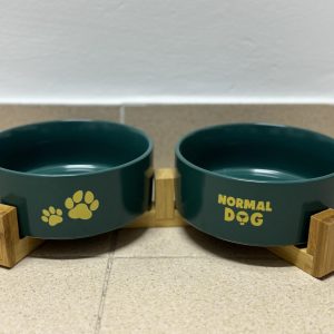 Ceramic Wood Doble Bowl Verde